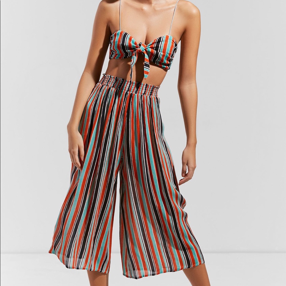 NWOT Tie-Front Top and Flowy Bottom Set